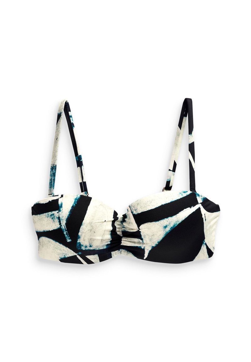 Mint Velvet PADDED BANDEAU Bikinitop navy blue ecru cream/blauw