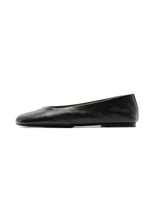 Massimo Dutti, SQUARE TOE LEATHER BALLET FLATS - Ballerines - black