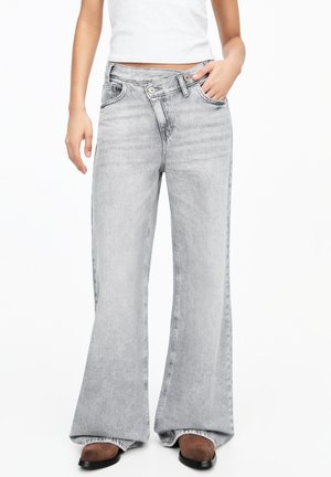 WIDE WITH CROSSOVER WAIST - Jeans Relaxed Fit - grey