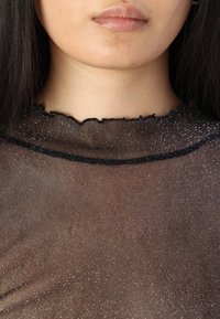 JJXX JXMOLLY GLITTER HIGH NECK - Μπλούζα με μακριά μανίκια - black