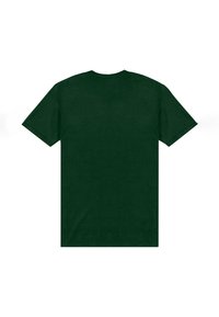 Tmavě zelené unisex tričko, krátké rukávy, klasický kulatý výstřih, vyrobené z bavlny, s hladkou, jednobarevnou strukturou bez potisků.