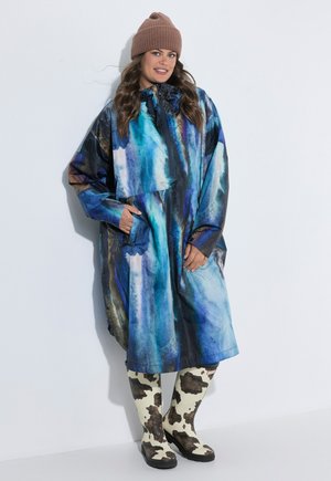 LAURASØN, FUNKTIONS-REGENCAPE, UNISEX, PRINT, KAPUZE - Parkaer - marine