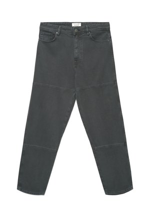 CON CUCITURE IN RILIEVO - Jeans a sigaretta - antracite