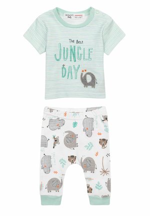 SHORT SLEEVE AND LEGGING SET - Leggings - green white
