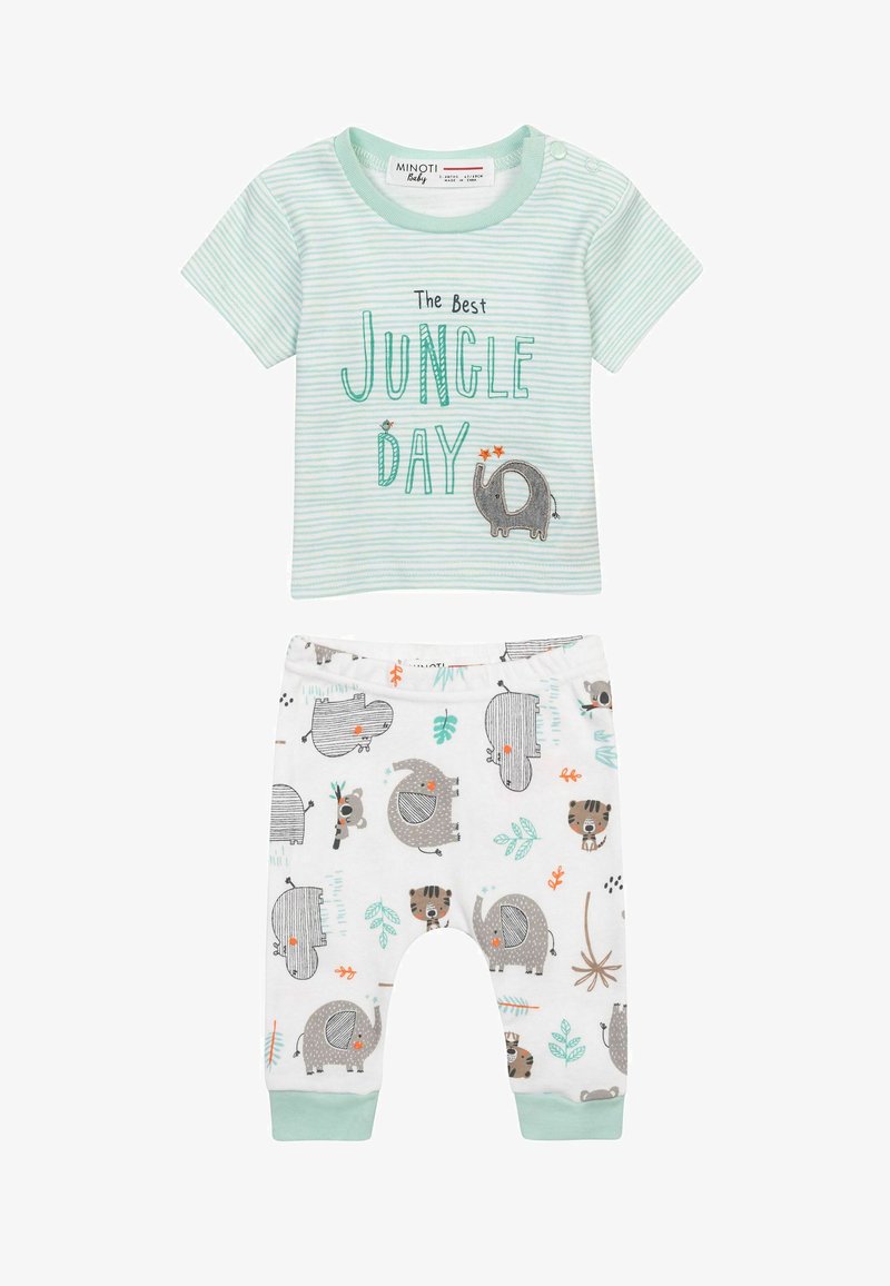 MINOTI SHORT SLEEVE AND LEGGING SET - Pajkice - green white