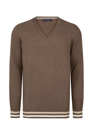 V-NECK LONG SLEEVE - Maglione - brown