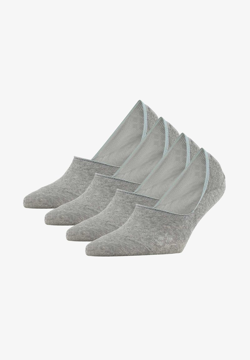 Calze alla caviglia grigie con un accento azzurro chiaro attorno alle aperture. Tessuto morbido con una vestibilità aderente, progettate per comfort e traspirabilità.