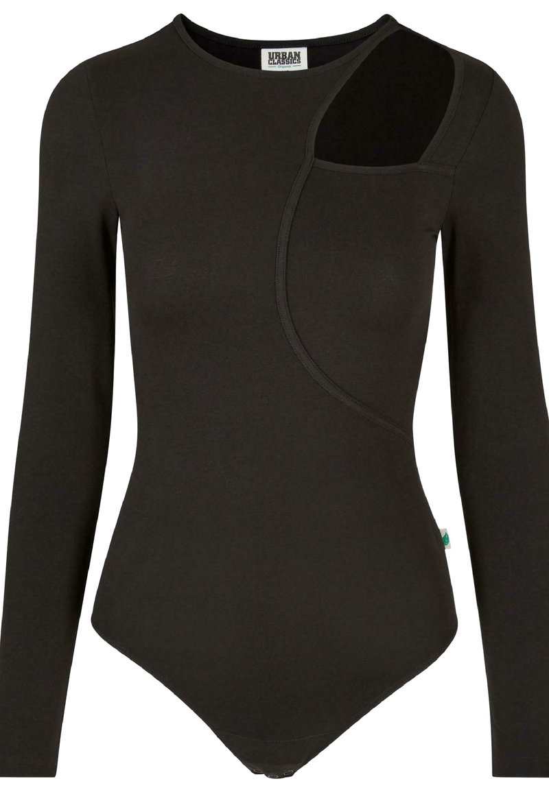Urban Classics Ladies One Shoulder Long Sleeve Top - Black, XL, Button Closure