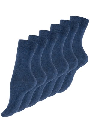 6 PAAR OHNE GUMMIBUND - Socks - blau