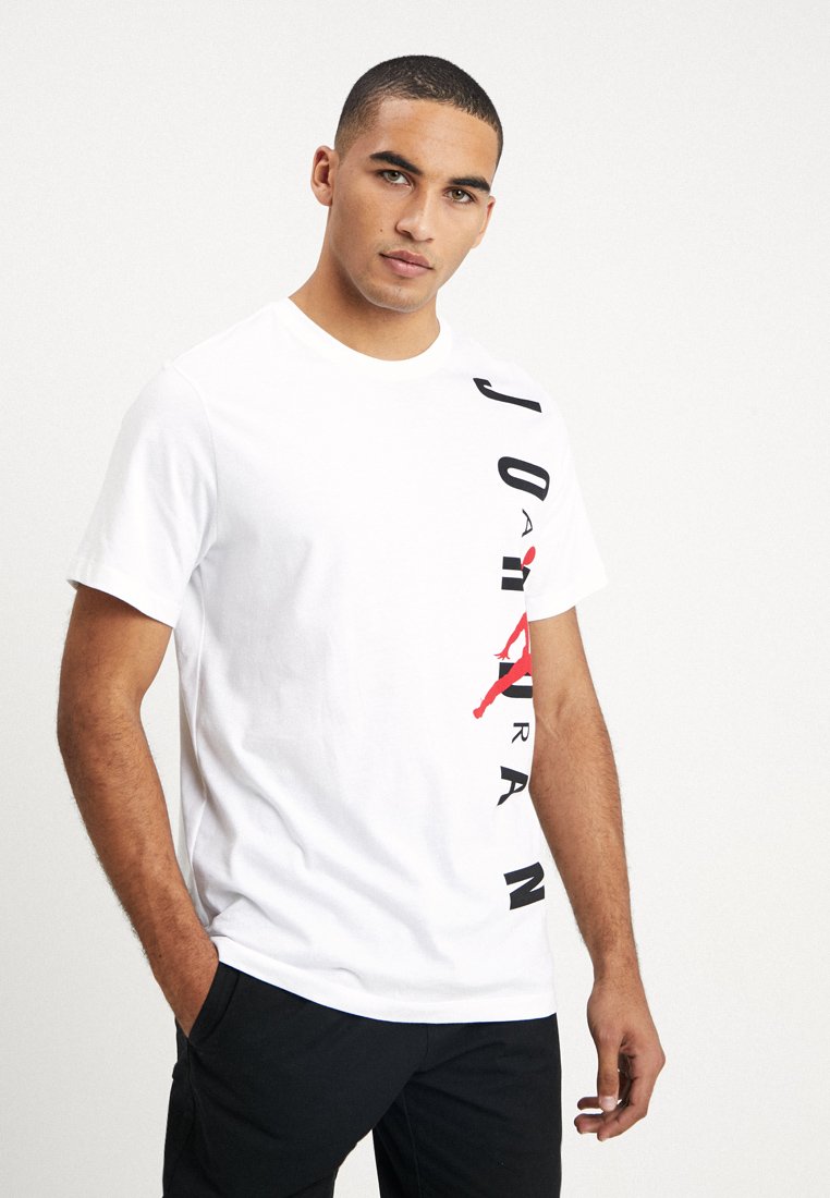 Jordan TEE VERTICAL - T-shirt con stampa - white/gym red/bianco - Zalando.it
