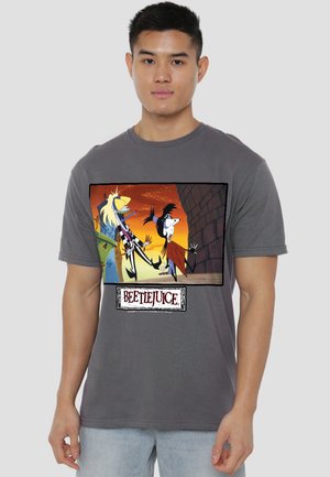Cotton Soul, BEETLEJUICE AND LYDIA SURPRISED BUG EYES - Print T-shirt - anthracite