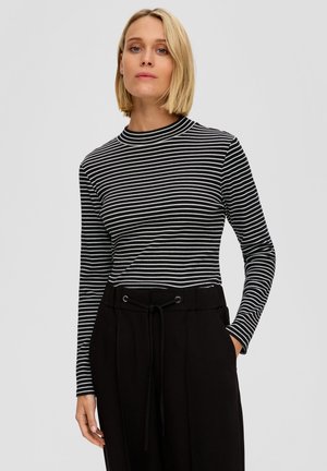 s.Oliver BLACK LABEL AUS STRETCH - Langarmshirt - schwarz