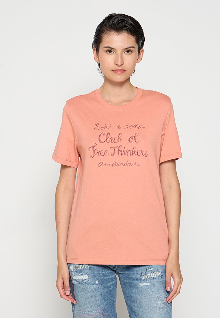 Scotch & Soda T-shirt print abrikoos Scotch & Soda T-shirt print abrikoos