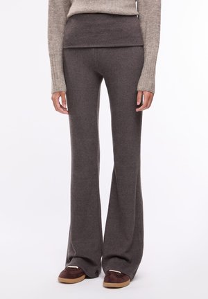 Terranova, LEGGINGS LUNGHI A ZAMPA CON BASCHINA - Pantaloni - cioccolato melange
