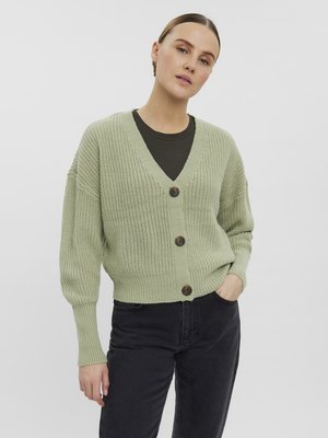 Vero Moda VMLEA V NECK CARDIGAN - Chaqueta de punto - desert sage