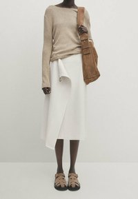 Massimo Dutti Stickad tröja - light brown