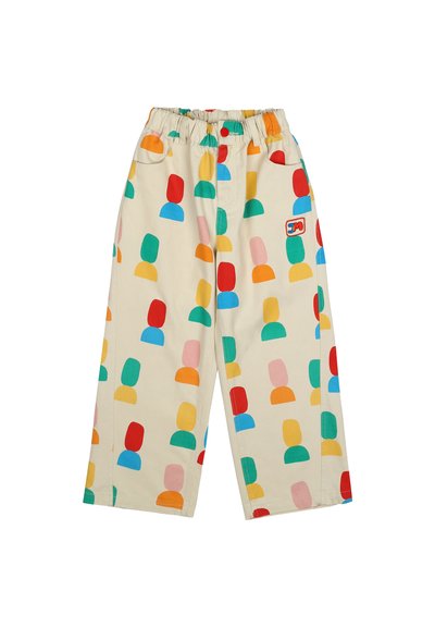 JELLY MALLOW SHAPE PANTS UNISEX - Avar lõikega teksad - ivory