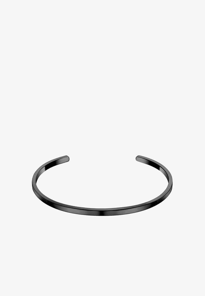 Must värvi käevõru, millel on sile ja ümar metallriba. Sellel on avatud disain seljaosas, millel on õhuke ja minimalistlik profiil.