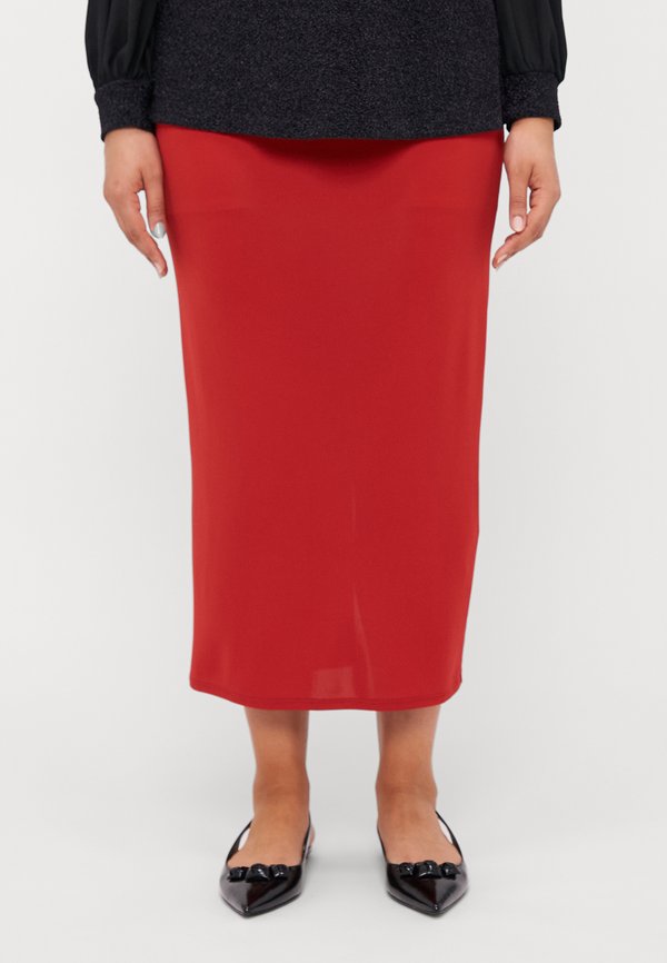 CABIRIA - Pencil skirt - rosso scuro
