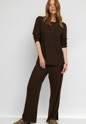 MATERNITY WIDE REGULAR FIT - Stoffhose - chocolate brown