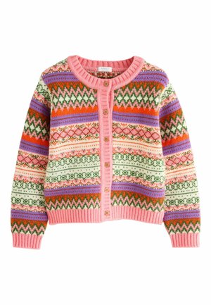 REGULAR FIT - FAIRISLE PATTERN - Kardigan - pink