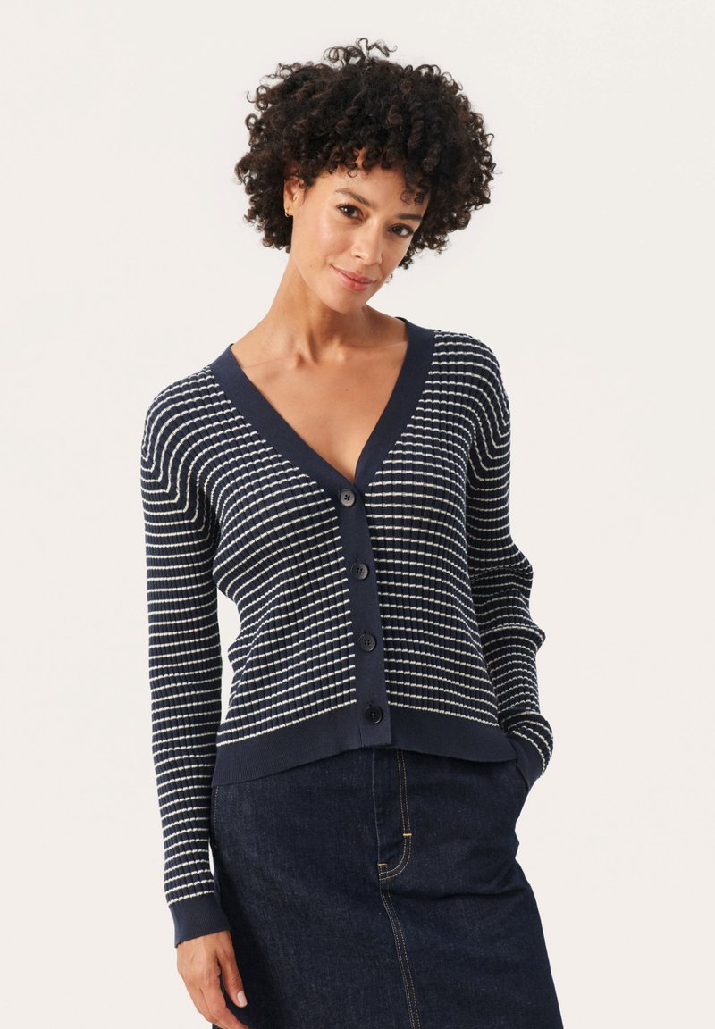 Part Two FLICKAPW - Kardigan - dark navy stripe