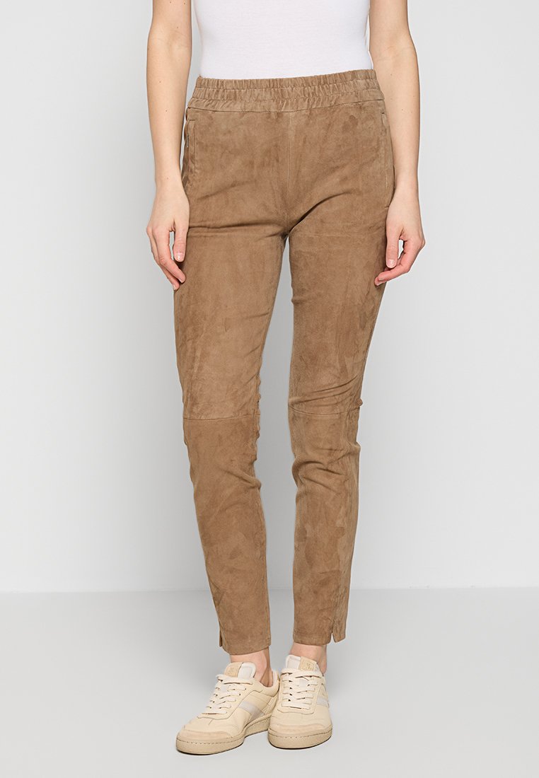 Oakwood Leren broek lichtbruin