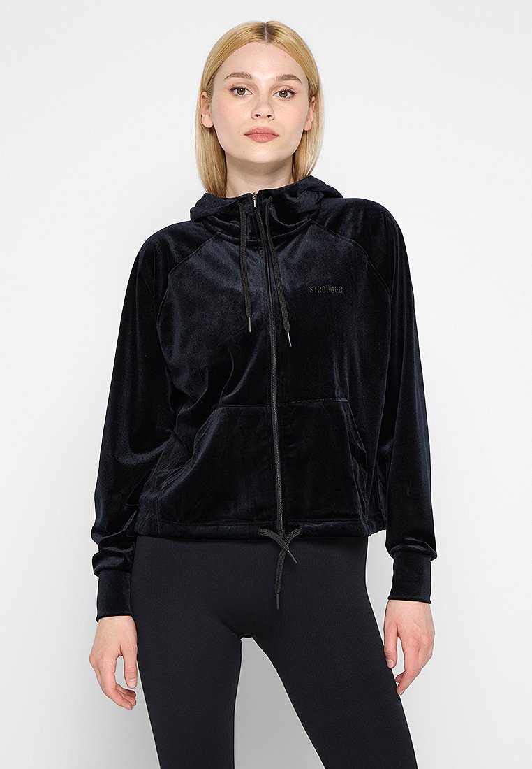 Stronger Sweater met rits zwart