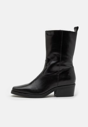 LEATHER - Cowboy/Biker boots - black