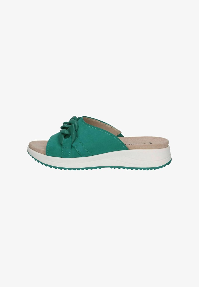 Caprice Muiltjes - emerald suede