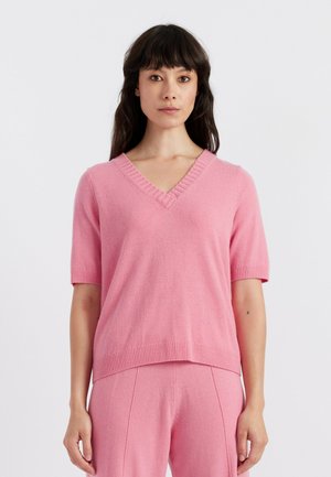 V NECK  - T-shirt basic - punch pink