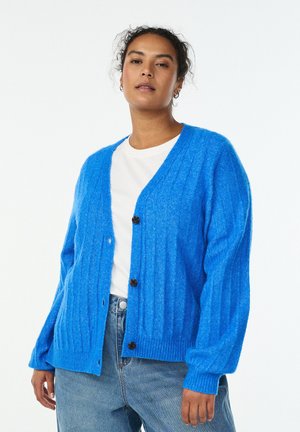 MIT STRUKTUR UND BALLON - Kardigán - victoria blue mel