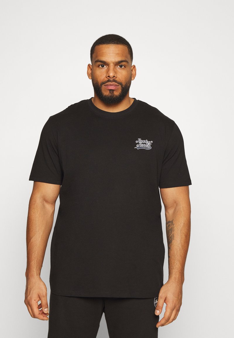 Jack & Jones JORTREVOR TEE CREW NECK Print Tshirt black Zalando