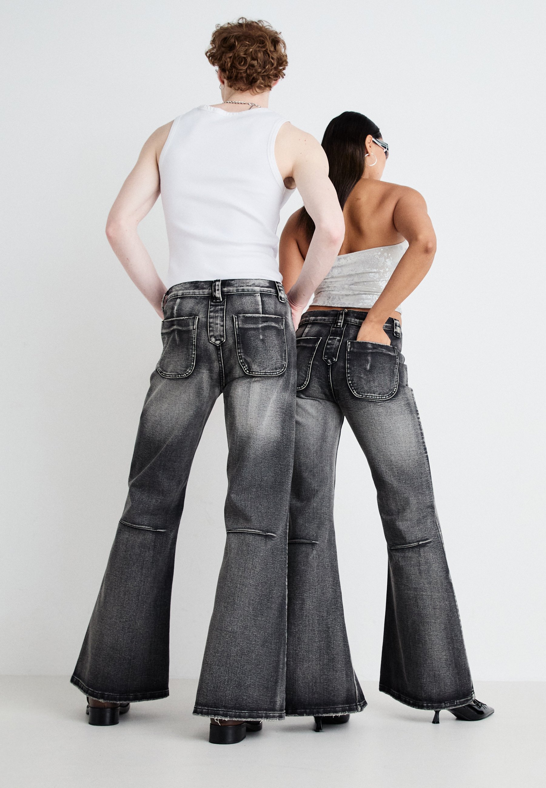 ★JADED LONDON UK★ Washed Black Drift Jeans Washed Black PU Drift Jeans | Jaded London | Clothing