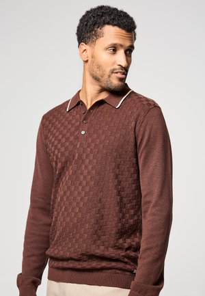 SKIP TOWN  - Polo - dark brown