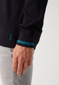 Scotch & Soda LONG SLEEVE POLO - Strickpullover - anthracite