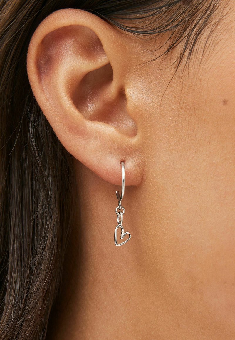 Next HEART DROP HOOP - Pendientes - silver coloured