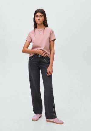 TEEN WITH STUDS - Ravne kavbojke - black denim