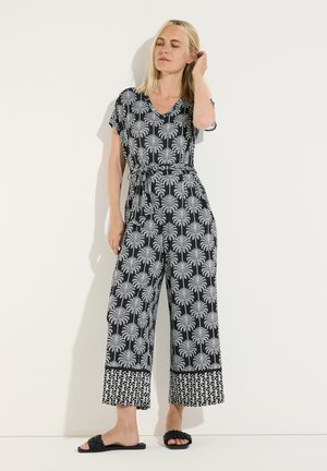 More & More MORE & MORE UNKOMPLIZIERTER JUMPSUIT, PRINT - Jumpsuit - twotone palm print with border