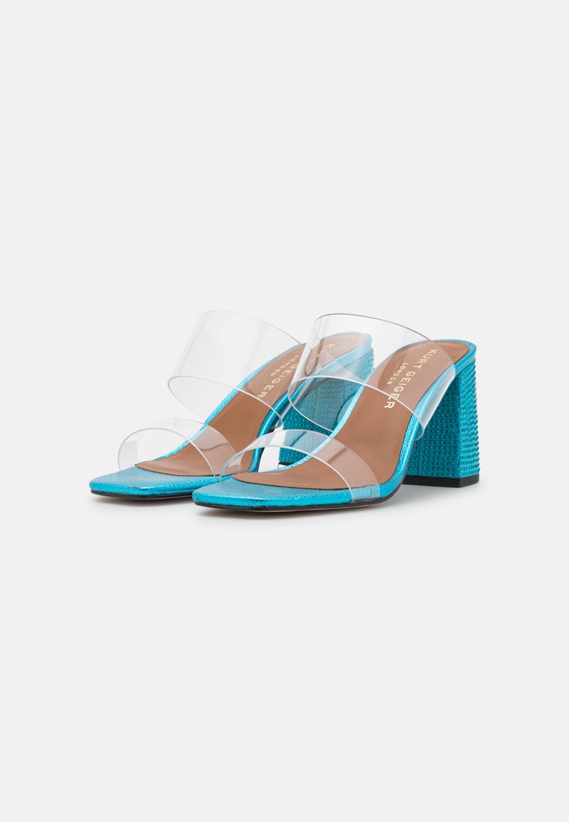 Damen Flache Pantoletten | Kurt Geiger London PARTY Pantolette hoch blue/blau - HA62475 Damen Flache Pantoletten | Kurt Geiger London PARTY Pantolette hoch blue/blau - HA62475