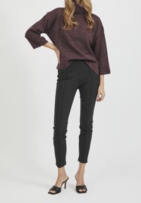 VILA Strickpullover - mottled bordeaux