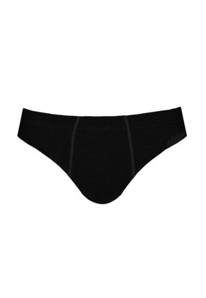 Černé elastické spodní prádlo s nízkým střihem, s jemnými švy a hladkou texturou. Bez viditelných log nebo vzorů.