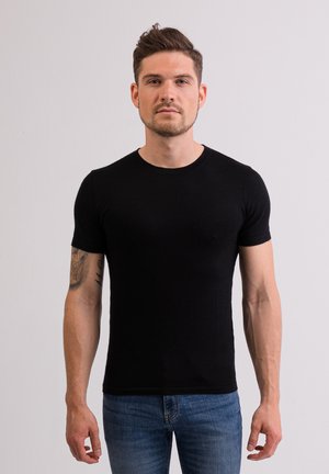 MIT RUNDHALS - T-shirt basic - schwarz