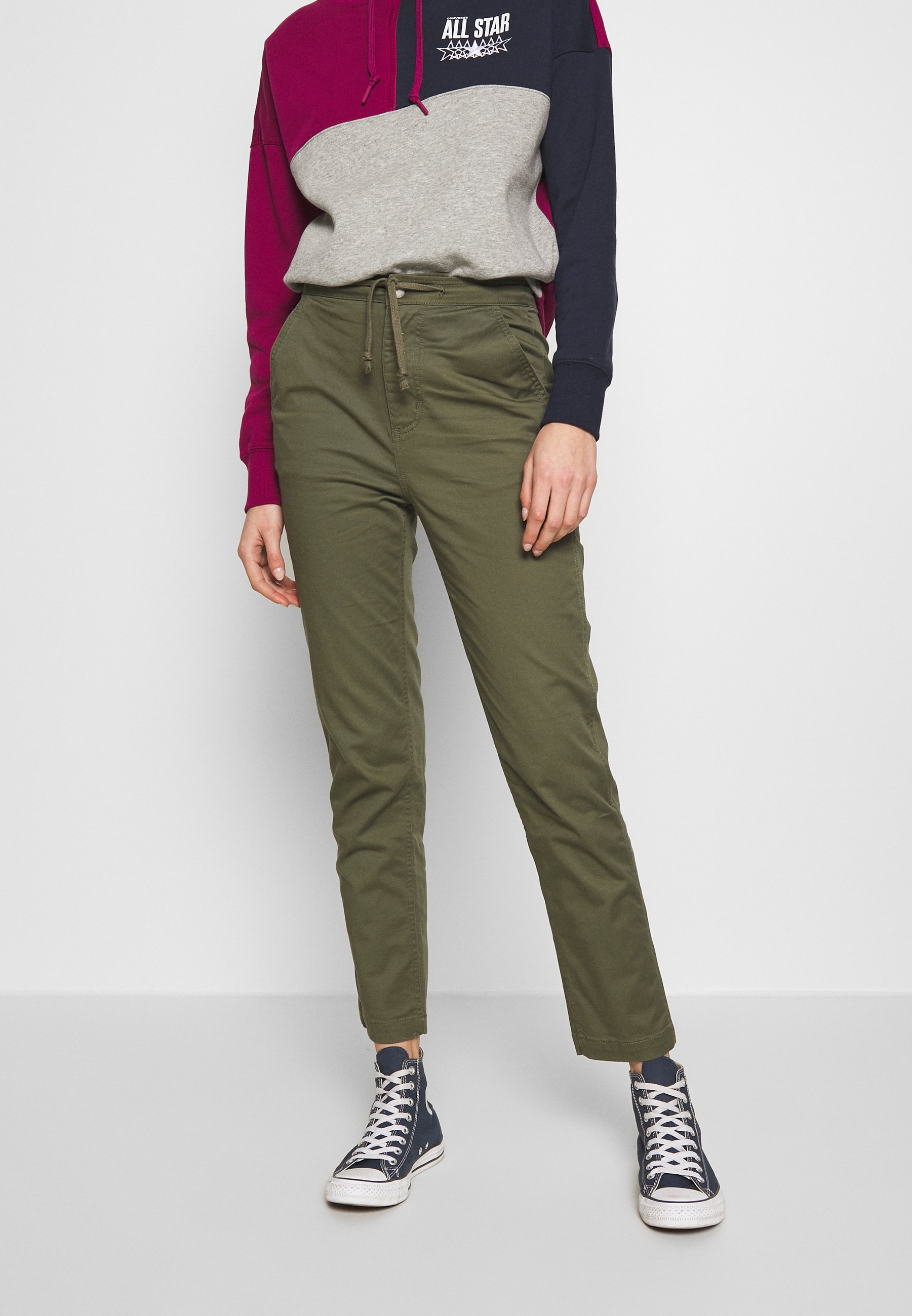 high waisted pull on trousers