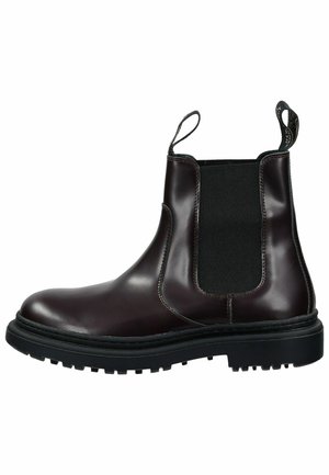 Kotníkové boty na platformě - dark bordo g