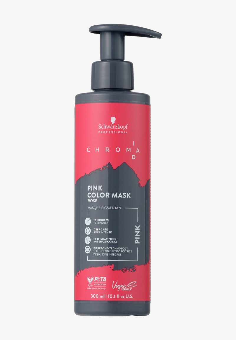 Flacone di trattamento per capelli Schwarzkopf Professional Chroma ID Pink Color Mask, 300 ml, con erogatore a pompa, vegano e approvato da PETA.