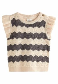 Next SET - REGULAR FIT - Striktrøje - tan monochrome zig zag stripe