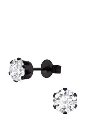 RUNDE AUS MIT ZIRKONIA - Boucles d'oreilles - black