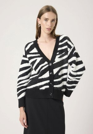 Cardigan - black and white animal