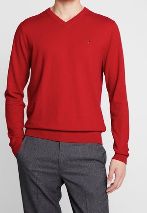 Strickpullover - mottled red